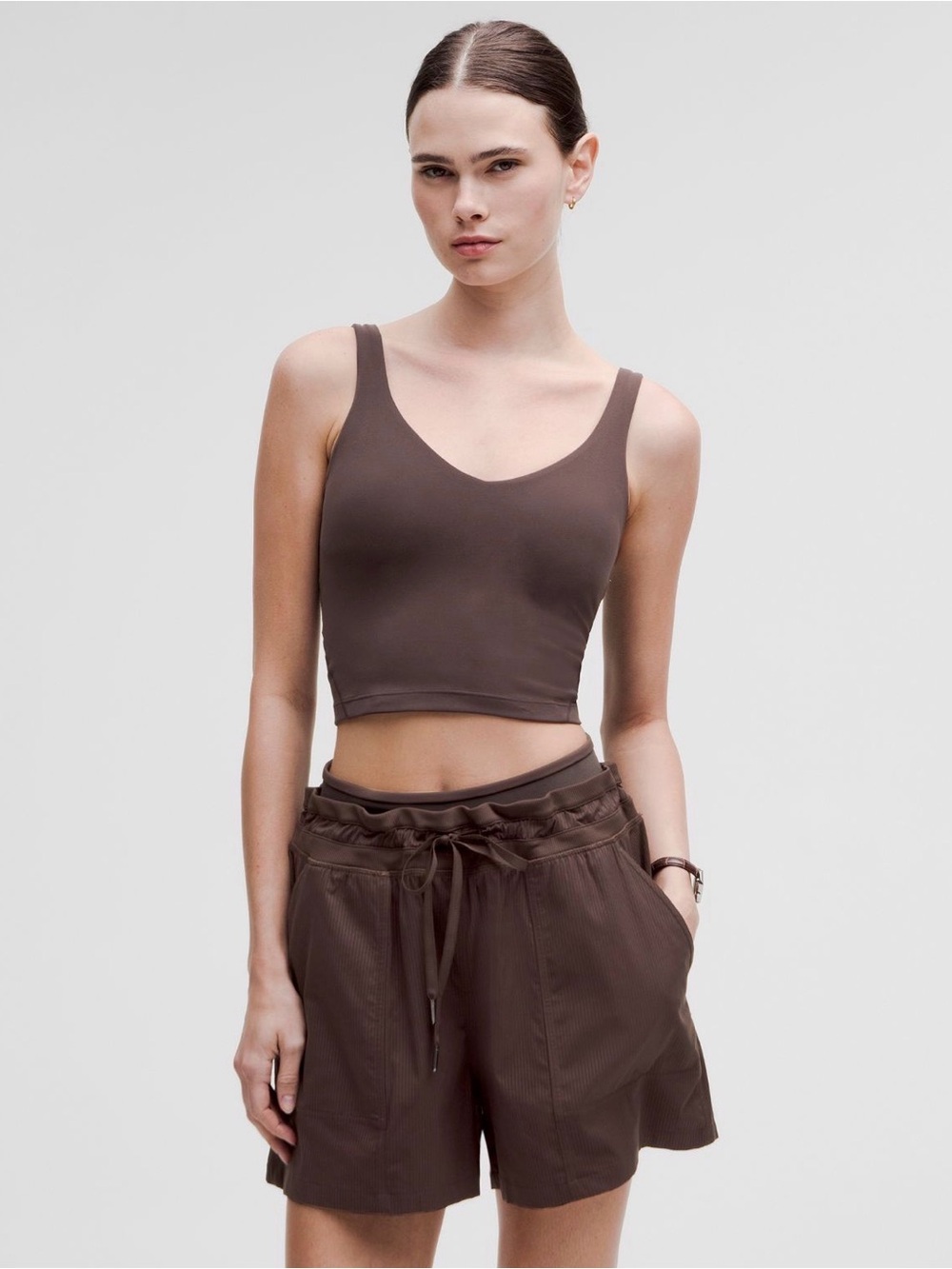 Lululemon Women's Brown align Crop Tank Top - java #lululemon